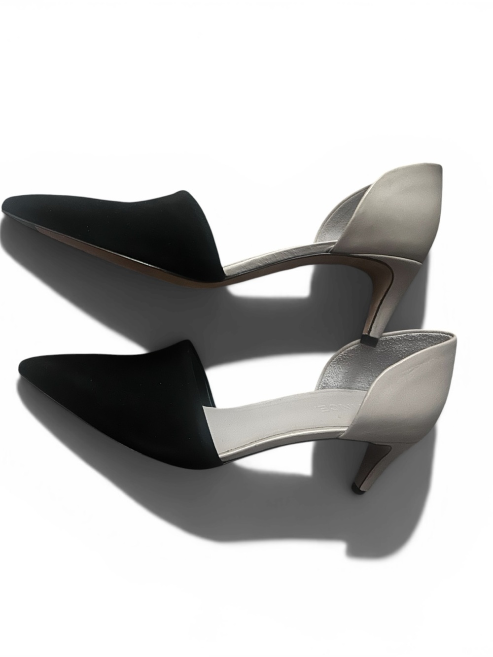 Vince Two-Tone Pointed D'Orsay Pumps - Black & Beige - Picture 8 of 9